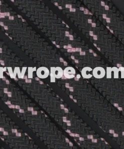 E. L. Wood Braiding Co. Paracord 550 - Black With Rose Pink X #139