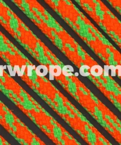 E. L. Wood Braiding Co. Paracord 550 - Neon Orange / Neon Green Camo #208