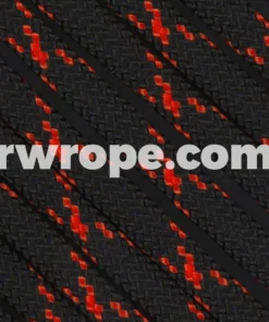 E. L. Wood Braiding Co. Paracord 550 - Black W/ Neon Orange X #218