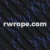 E. L. Wood Braiding Co. Paracord 550 - Black With Royal Blue X #249