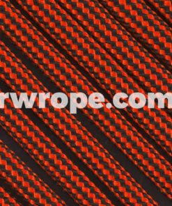 E. L. Wood Braiding Co. Paracord 550 - Neon Orange And Black Stripe #310