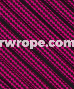 E. L. Wood Braiding Co. Paracord 550 - Neon Pink And Black Stripe #312