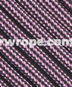 E. L. Wood Braiding Co. Paracord 550 - Rose Pink And Black Stripe #325