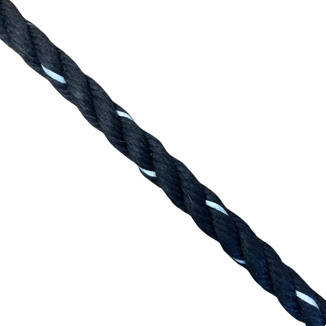 Langman Ropes POSH Polyester 3 Strand Rope Reflective, Black 1 Langman Ropes POSH Polyester 3 Strand Rope Reflective, Black